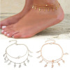 Accessory, double-layer retro ankle bracelet, pendant with tassels, accessories, European style