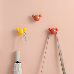 Self-designed creative bear invisible hook, adhesive hook without drilling, wall bathroom hook, key hook