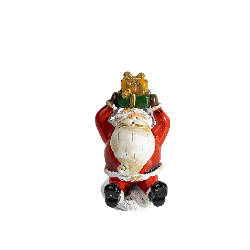 Resina vieja muñeco de nieve decoración de escritorio decoración colorida pintada a mano hace viejos retro americanos mostrador decoración