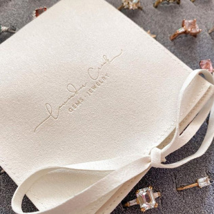 Custom Suede Microfiber Envelope Bag Ring Jewelry PU Leather Snap Pouch Jewelry Earrings Flannel Flap Bag