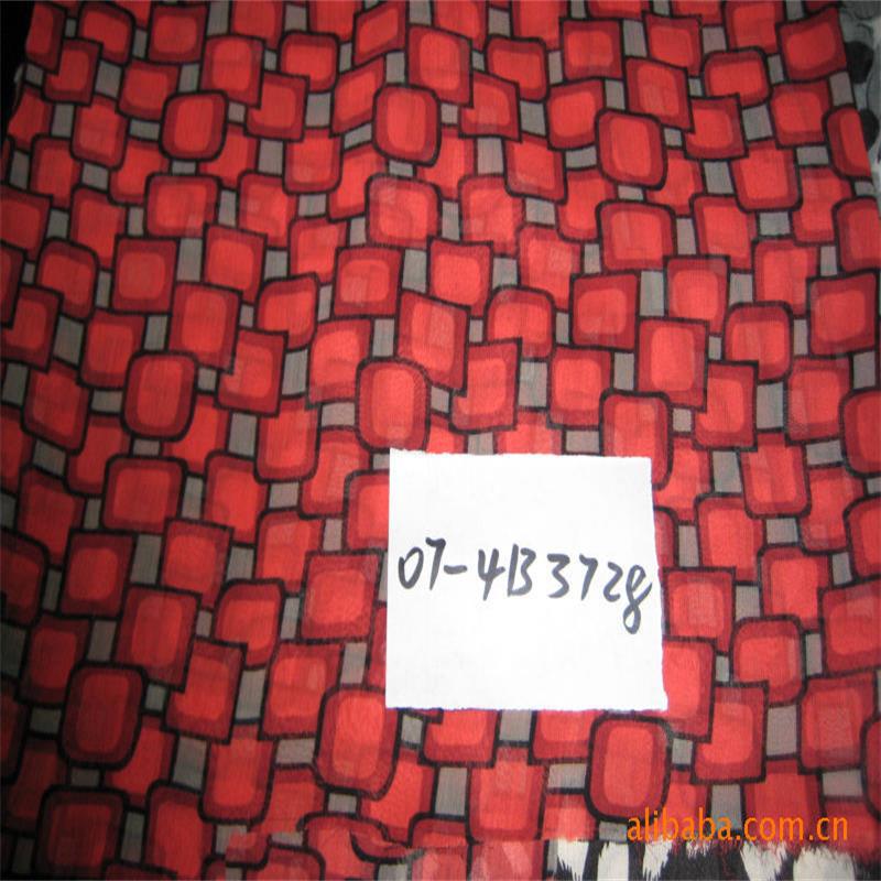 数码印花布涤纶雪纺面料现货批发 高弹提花雪纺印花连衣裙布料莱