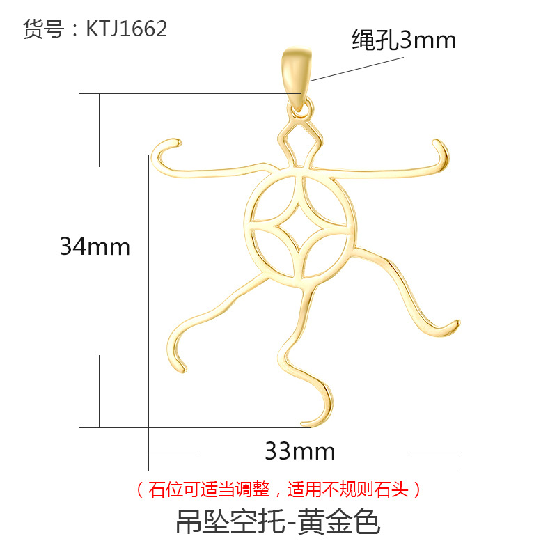 925 plata de ley para hombres y mujeres colgando togufa vacía oro diy cera de abejas ajustable soporte colgante arena oro turquesa con forma colgante soporte