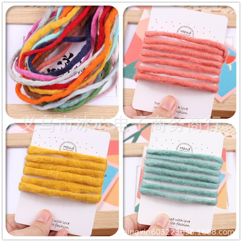 diy handmade hair accessories material package hairpin bow wool felt strip Christmas eternal Garland rope with wool strip