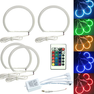Fog RGB131 * 4 Angel eye cotton light 5050LED colorful Bluetooth infrared remote control for BMW E36E46