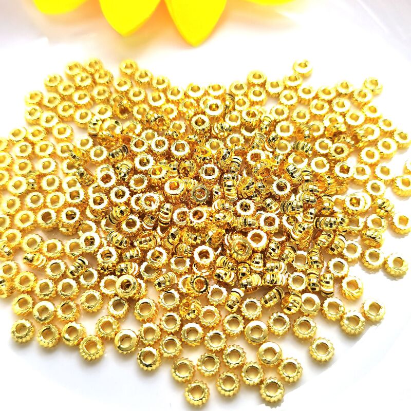 14K package gold accessories cut flower tire beads diy handmade jewelry Crescent gear beads color retention spacer small gold beads