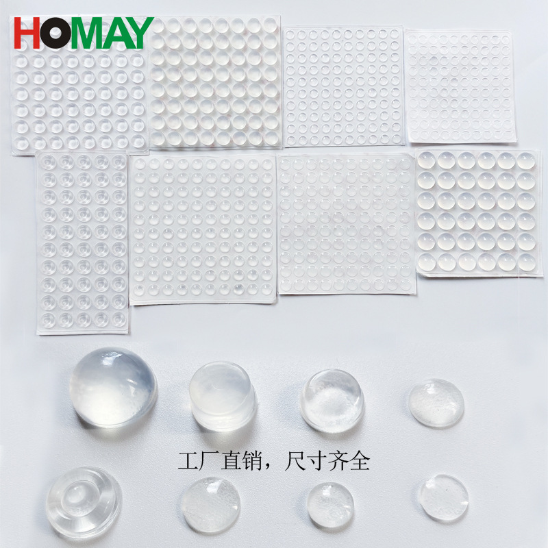 Partículas Anticolisión de silicona transparente Partículas de goma anticolisión Puerta de muebles Pegatinas anticolisión autoadhesivas anticolisión Junta de silicona antideslizante Almohadilla anticolisión