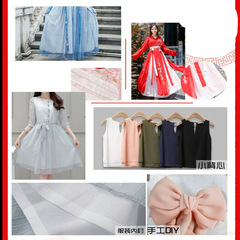 Low-cost lining fabric simulation silk flower brocade double gauze, flower brocade chiffon lining fabric for skirts, Hanfu inner lining
