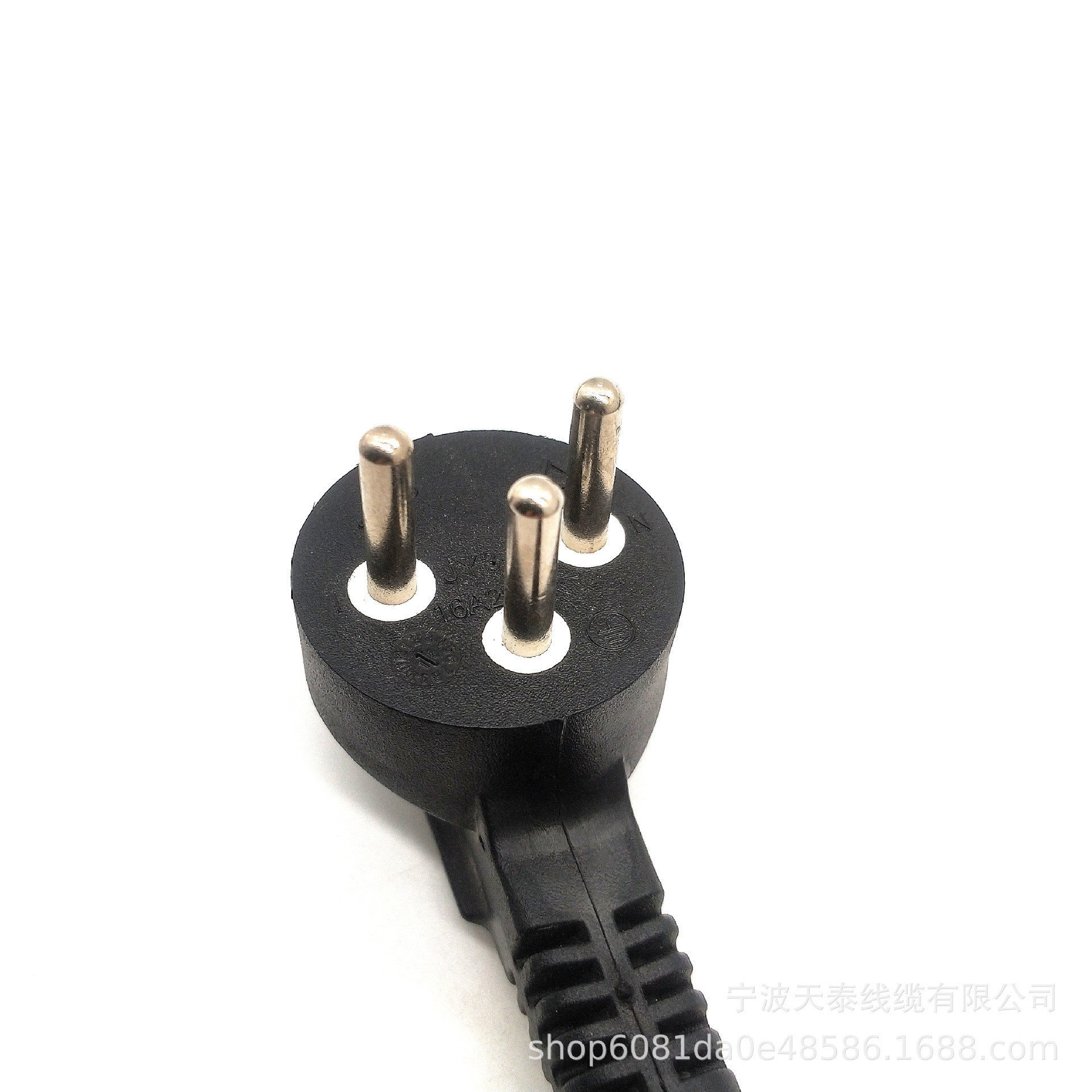 以色列三芯插头 3*0.75*1.5米弹簧线 大功率电水壶电瓶车电源线