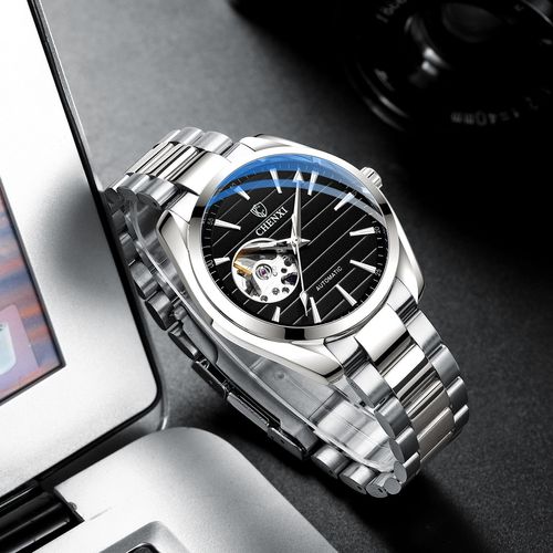 Chenxi Business Men's Fully Automatic Skeleton Mechanical Watch Live Cross-Border Wholesale Manufacturer Steel Band Fashion Mechanical Watch