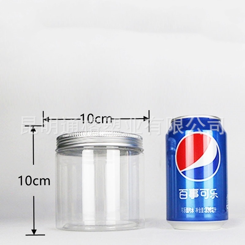 厂家批发 10*10 塑料瓶 PET 塑料罐透明食品级密封罐660ml 广口瓶