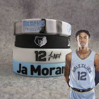 灰熊12号篮球球星莫兰特 Ja Morant签名夜光手环硅胶运动腕带球迷