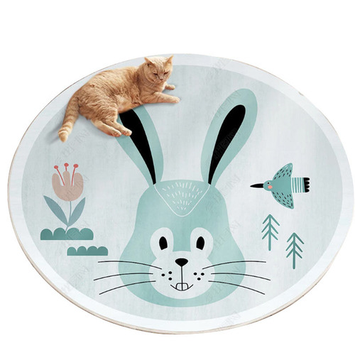 Round carpet swivel chair computer chair cushion hanging basket round floor mat children's room bedroom cute cartoon bedside blanket home