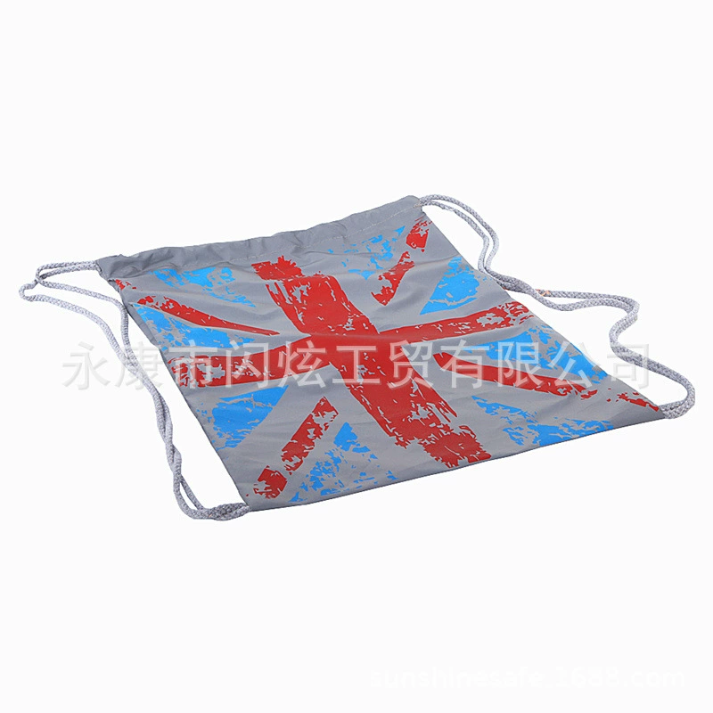 Оптовая продажа, европейский стандарт, экологически чистая деградационная светоотражающая спортивная сумка на шнурке, складная дорожная сумка для хранения на плечо