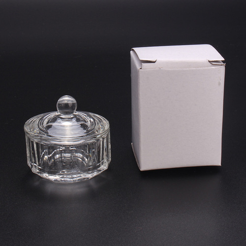 Cross-border nail art crystal cup with lid, special-shaped crystal cup, nail art octagonal cup for crystal liquid