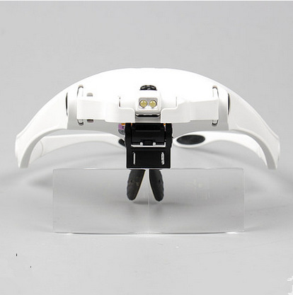 头戴眼镜式放大镜 带LED灯老人阅读维修检验鉴定五个镜片9892B1