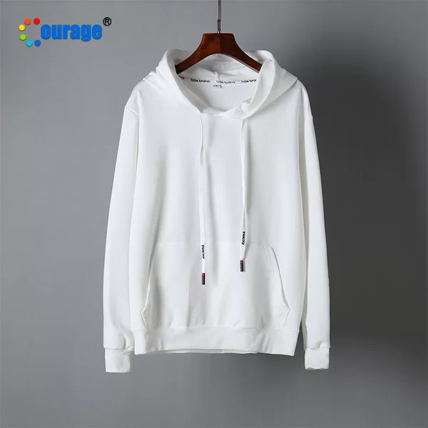 Modal thin sweater Terry trendy brand solid color long sleeve men's and women's blank DIY hooded sweater sports hoodie