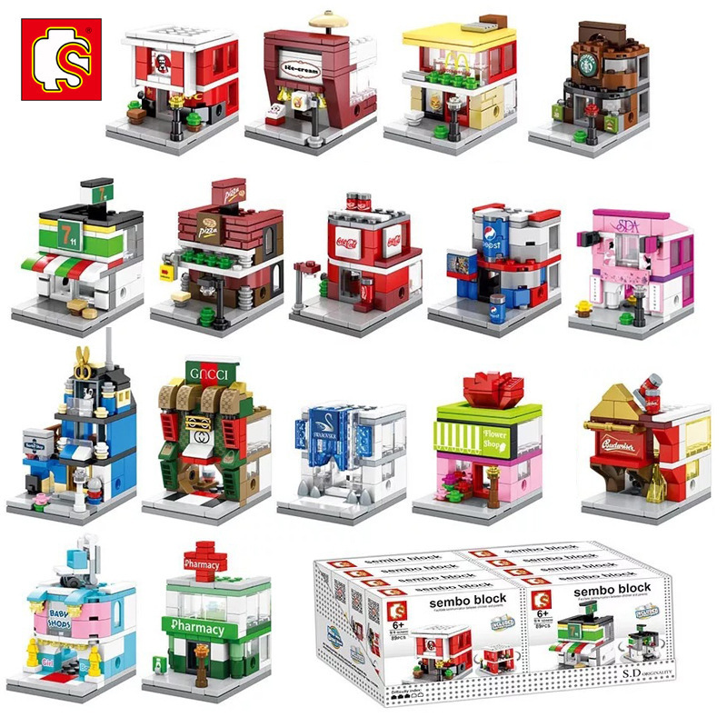 Senbao 6600-6615 Building Blocks City Architecture Street Scene Adult DIY Compatible with Lego Children's Toy Assembly Model
