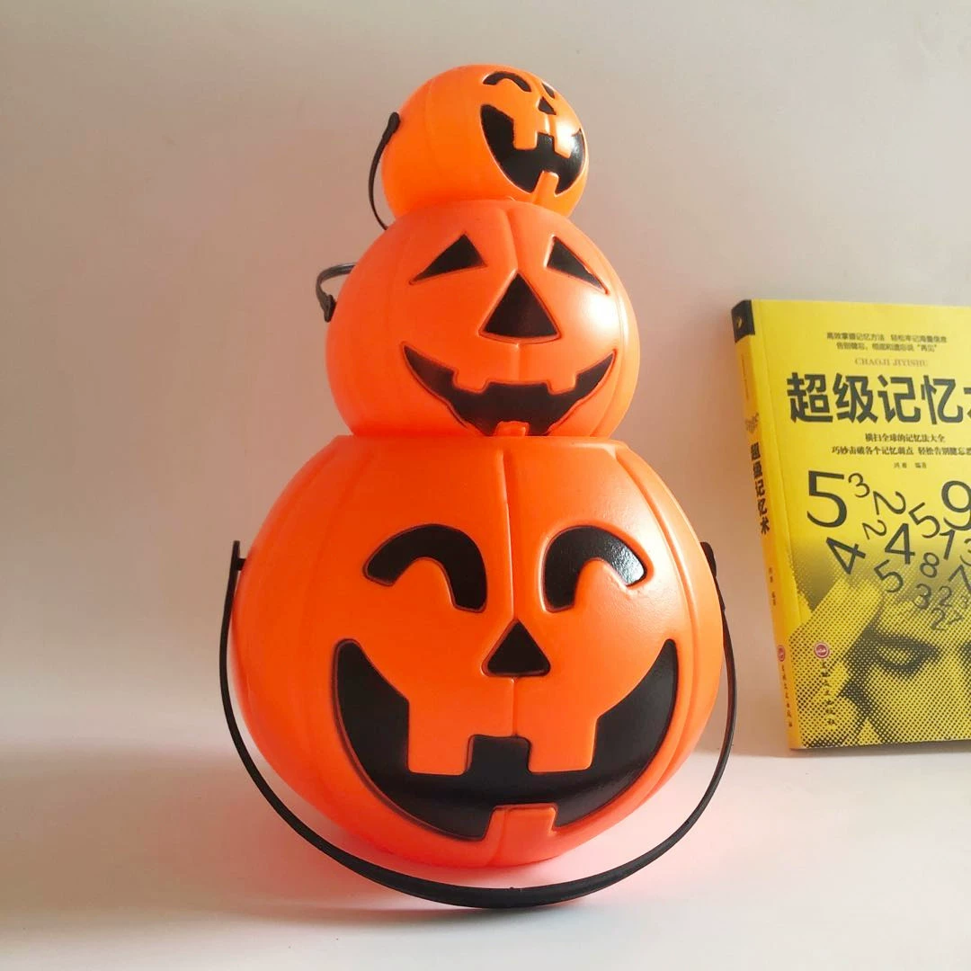 Украшения для тыквы Хэллоуина в виде фонарика, ручные пластиковые jack-o-lanterns, размеры 7/11/17 см, с различными лицами