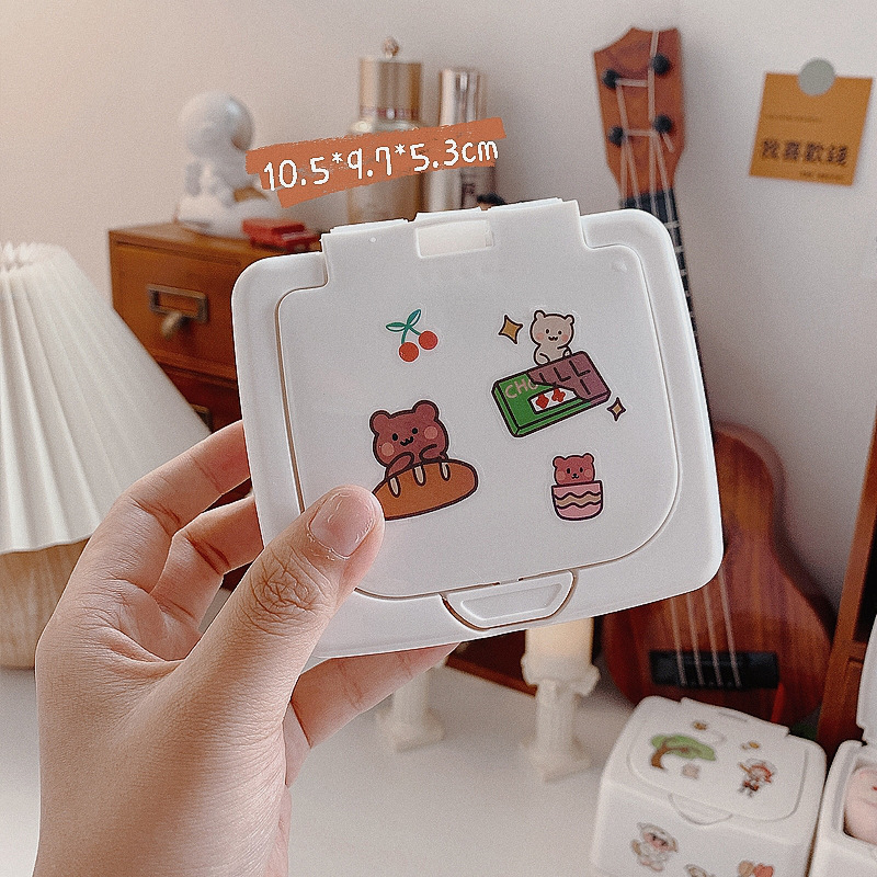 Caja de almacenamiento de maquillaje de estilo japonés simple ins DIY caja de almacenamiento de empuje caja de almacenamiento de papelería de estudiante multifuncional