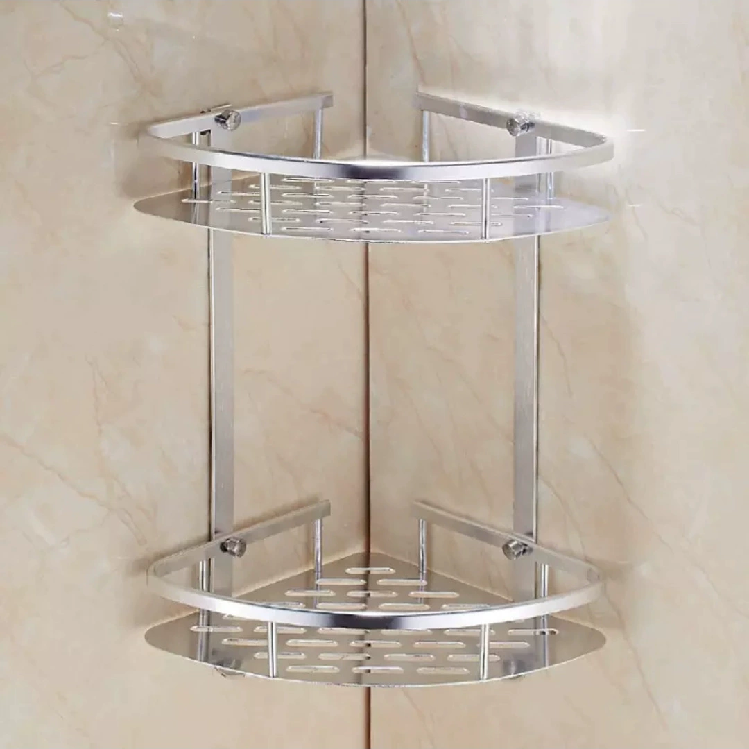 Стеллаж для хранения треугольника космоса алюминиевый Яркий треугольник Стеллаж для хранения туалета Угловой стеллаж без сверления