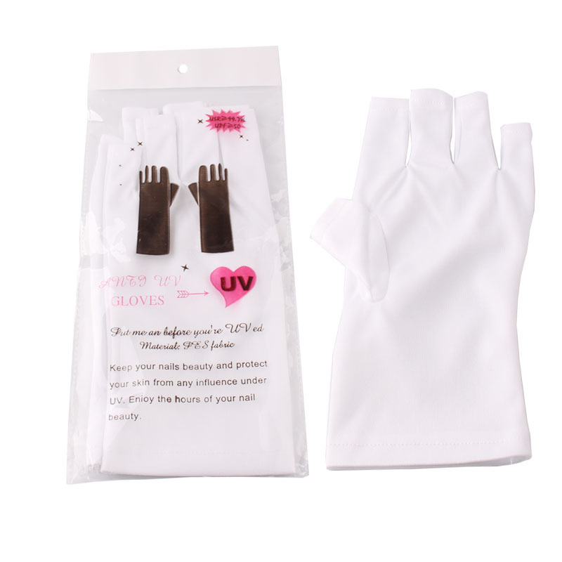 Guantes a prueba de rayos UV para el salón de uñas Lámpara para hornear UV aislamiento térmico protección solar antideslizantes transpirables fototerapia fuga de uñas guantes de dedo