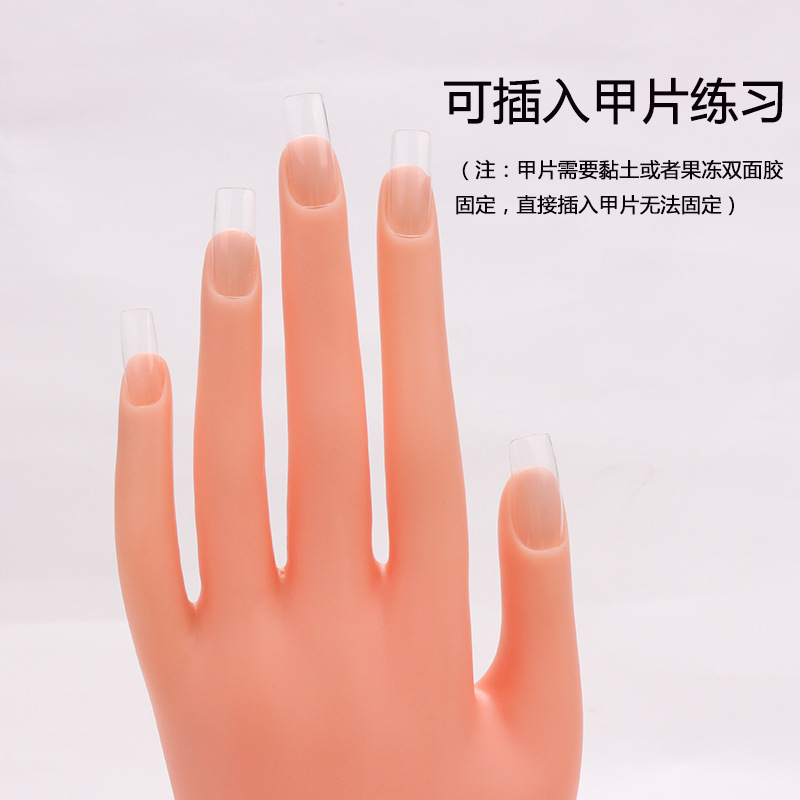 Práctica de uñas Modelo de mano falso Modelo de mano de simulación Modelo de exhibición de mano Los dedos se pueden doblar y colocar en la pieza de uña