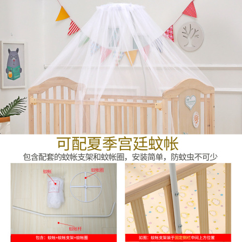 Drop shipping multi-functional solid wood crib without paint BB cradle bed convertible children's bed into desk