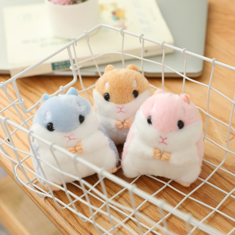 Plush hamster keychain female cute ins Internet celebrity schoolbag ornaments doll couple car key pendant