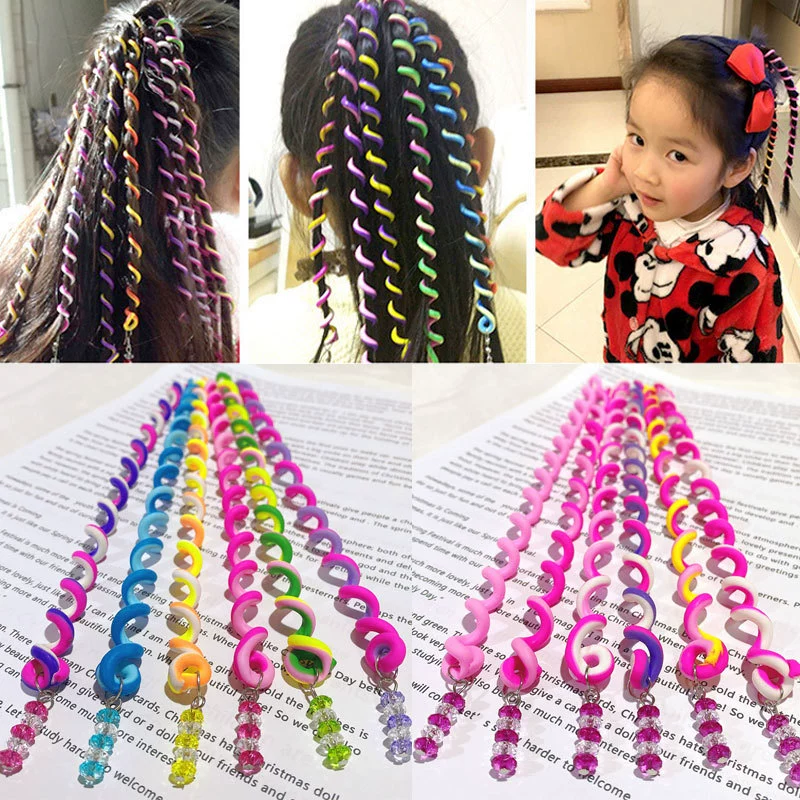 Детский аксессуар для волос с хвостиками,-curly hairgrip, 6 шт, детская одежда