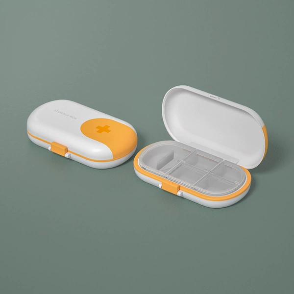 White and yellow -4 grid with cut medicine