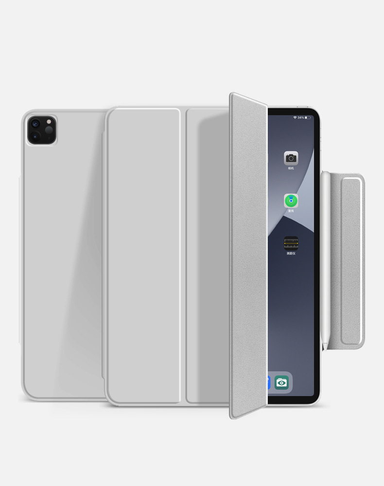 Adecuado para iPad pro11 pluma de succión magnética de doble cara carga 10,9 funda protectora Air4 tri-fold hebilla magnética Funda de cuero