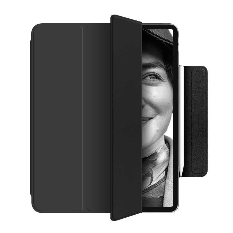 Adecuado para iPad pro11 pluma de succión magnética de doble cara carga 10,9 funda protectora Air4 tri-fold hebilla magnética Funda de cuero
