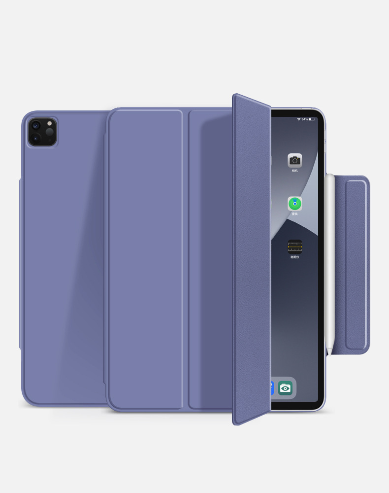 Adecuado para iPad pro11 pluma de succión magnética de doble cara carga 10,9 funda protectora Air4 tri-fold hebilla magnética Funda de cuero