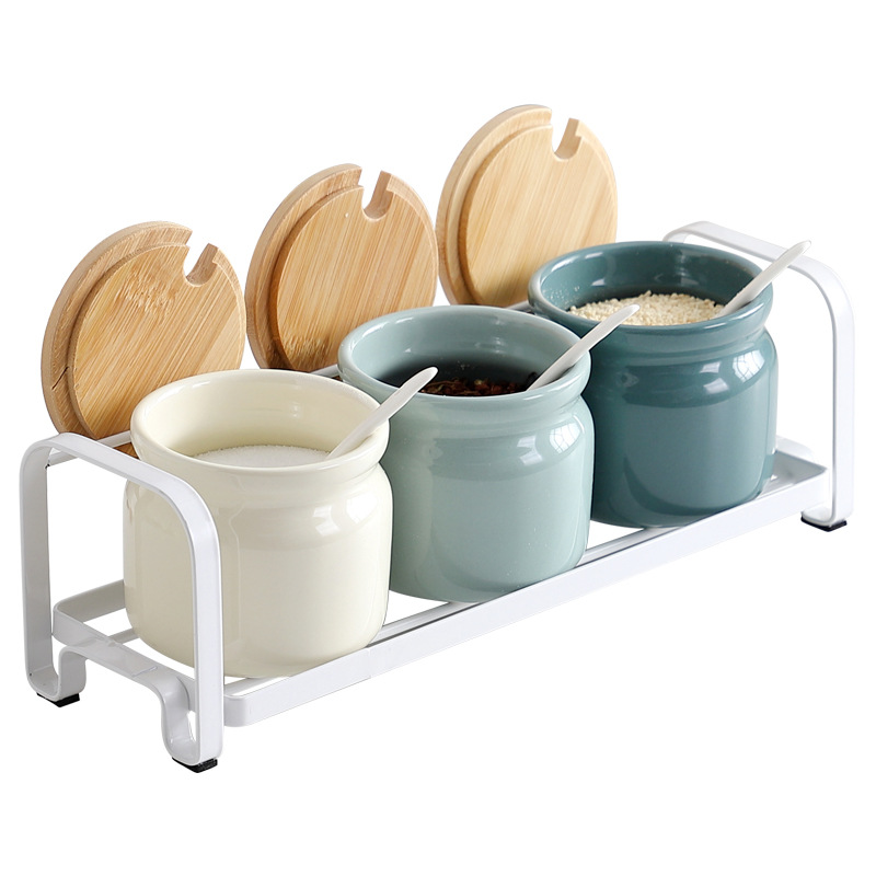 Creativo nórdico cocina condimento tarro hogar cerámica condimento caja traje de almacenamiento de cerámica aceite botella condimento tarro traje