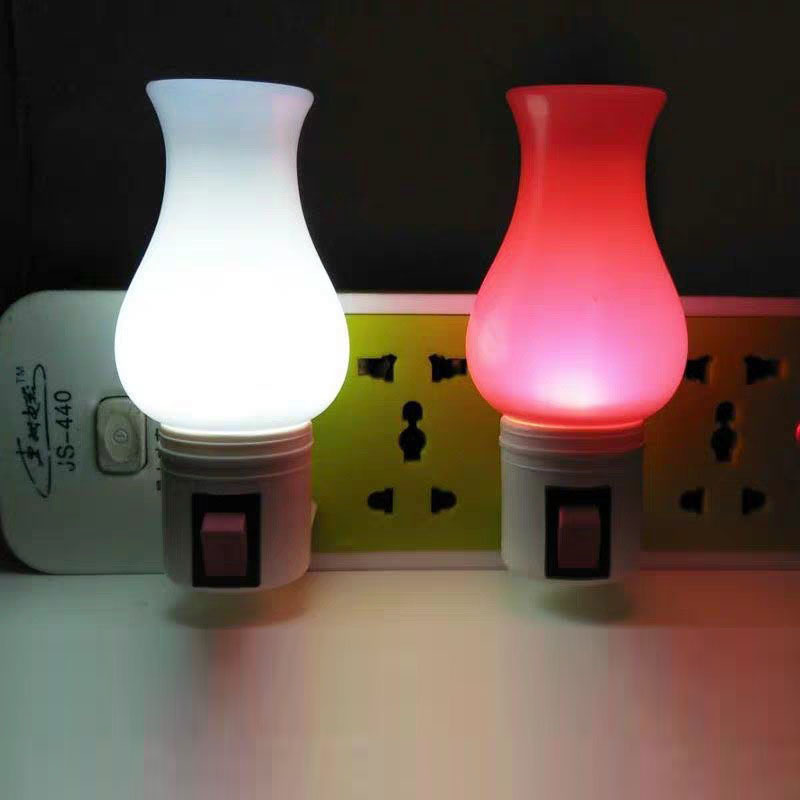 Jade bottle-shaped night light with switch, LED plug-in night light, wholesale manufacturer, street vendor night light, with packaging.