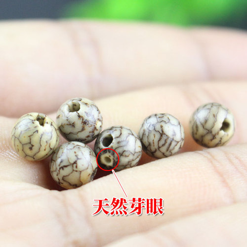 Small Silver Thread Bodhi Seed Raw Beads DIY Buddhist Rosary Bracelet 108 Seeds for Men and Women Accessories Necklace