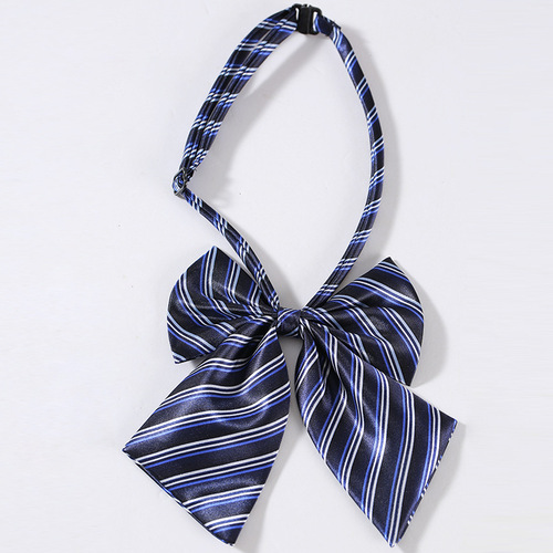 Women's Collar Bank Professional Dress Women Striped Sales Collar Flight Attendant Collar Tie Hotel Uniform Butterfly Knot