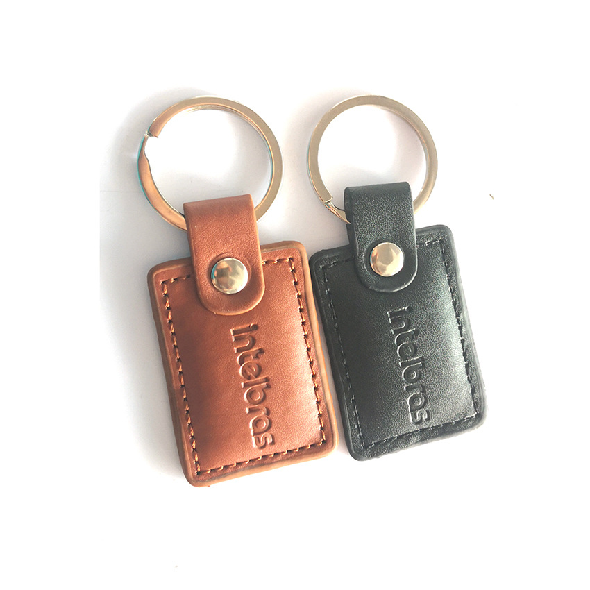 创新佳供应PU材质内含915MHz超高频芯片的RFID智能感应皮革钥匙扣