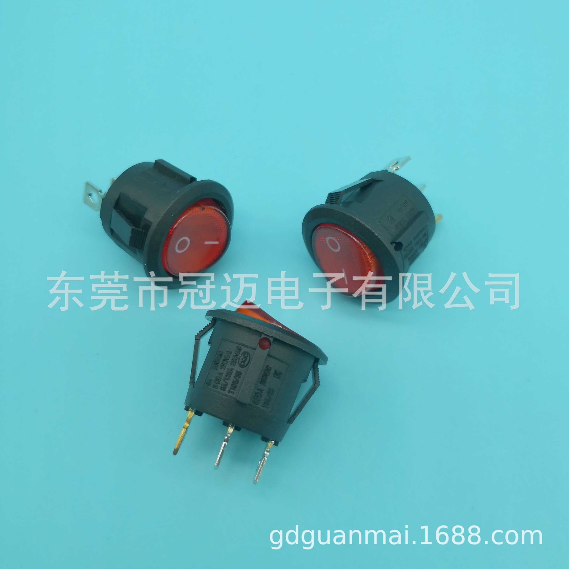 RS601C 船形开关 圆形 直径23MM 红灯 雾化器按钮 小家电开关按键