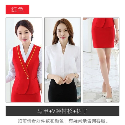 Е Air Sister Uniform Professional Set Airlines Interview Period Customer Service Receive KTV waiter Beauty Artist Work Server Women