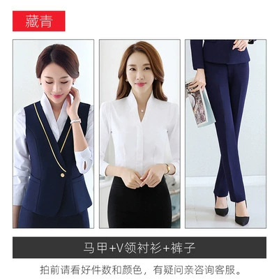 Navy blue [waistcoat + trousers + shirt]