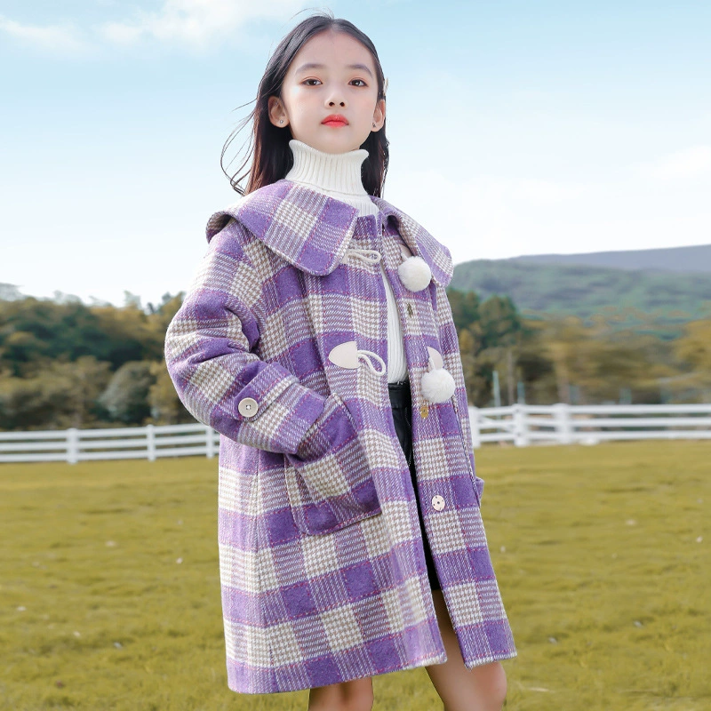 Demi-season children's down jacket, woolen coat, Korean style, for teenagers