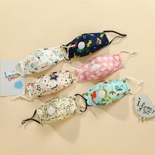 韩版时尚透气学生儿童气阀口罩 印花可折叠水洗棉布口罩厂家批发