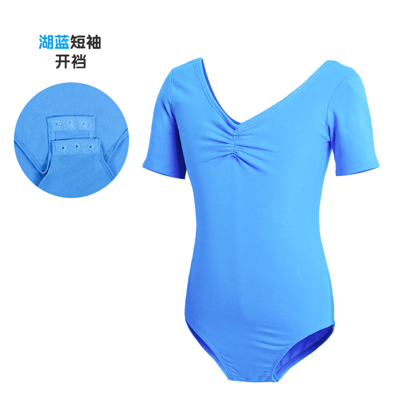 Trajes de baile para niños Trajes de entrenamiento para niñas de verano Trajes de ballet de manga corta Trajes de baile de una pieza para exámenes de danza china