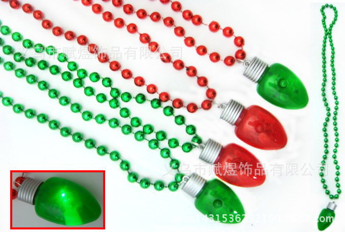 Collar europeo y americano creativo joyería bombilla colgante collar Navidad LED luminoso collar