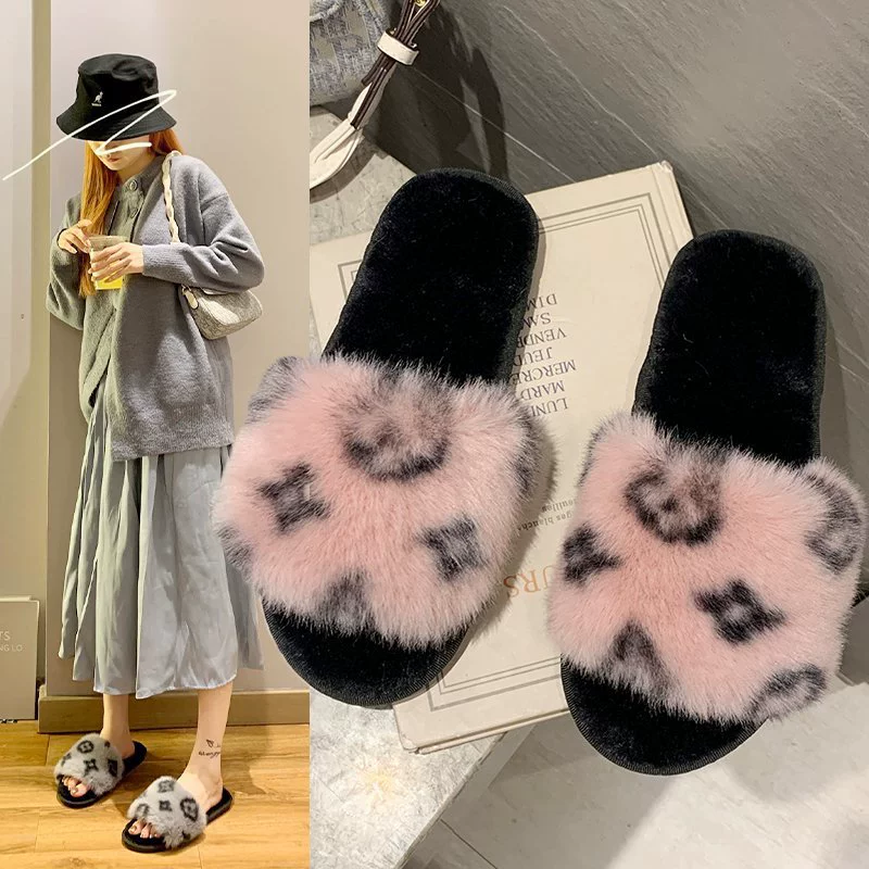 Обувь Мао, Женская осенне-зимняя Новинка 2021, популярная в Интернете модная Домашняя одежда, тапочки Mao One-Word, женские хлопковые тапочки