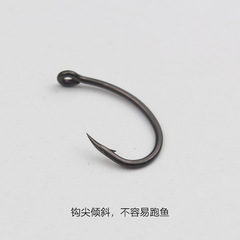 Humpback hook, curved back fishhook, barbed tube with oblique mouth and ring, hardened catfish, European fishing group, carp hair hook, nymph hook