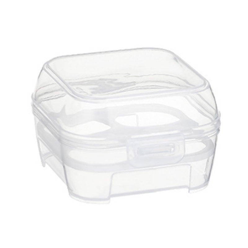 Caja de huevo popular en línea traje de huevo de belleza caja de almacenamiento de 4 rejillas esponja de calabaza huevo caja vacía transparente en stock suministro