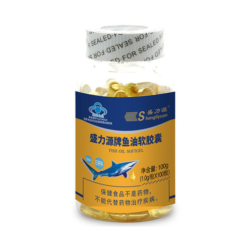 Shengliyuan Brand Fish Oil Soft Capsules, Cod Liver Oil, Blue Hat Health Food Fast Live Streaming Supply Source, One Piece Drop Shipping