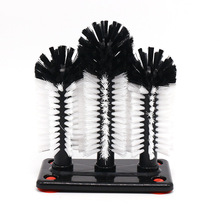 三头杯刷 洗杯刷吸盘杯刷 清洁刷玻璃污渍 酒吧专用杯刷